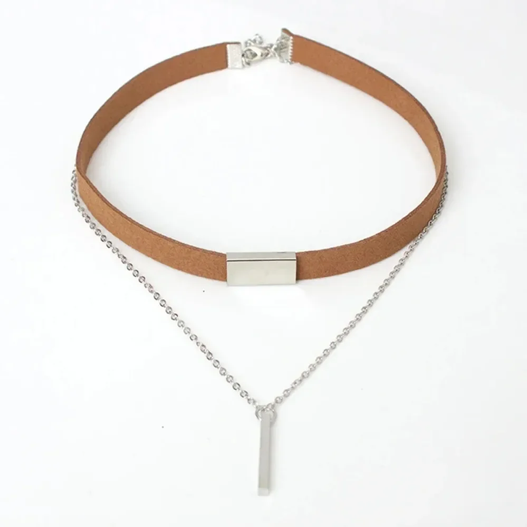 Gargantilla de Terciopelo Negro SUMENG | Collar Trendy con Colgante Cuadrado para Mujer 6