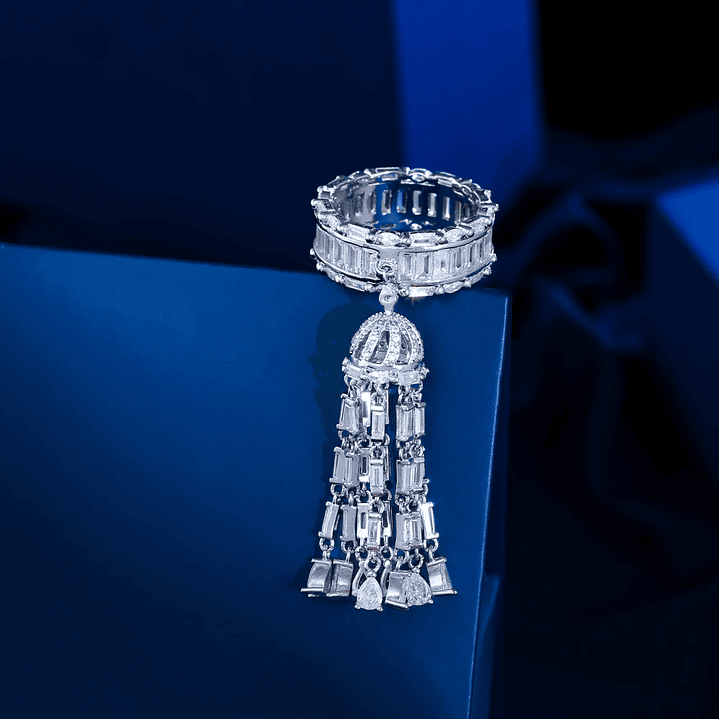 Anillo Bohemio Qoolady con Borla y Circonita | Diseño Chic para Bodas y Fiestas 1