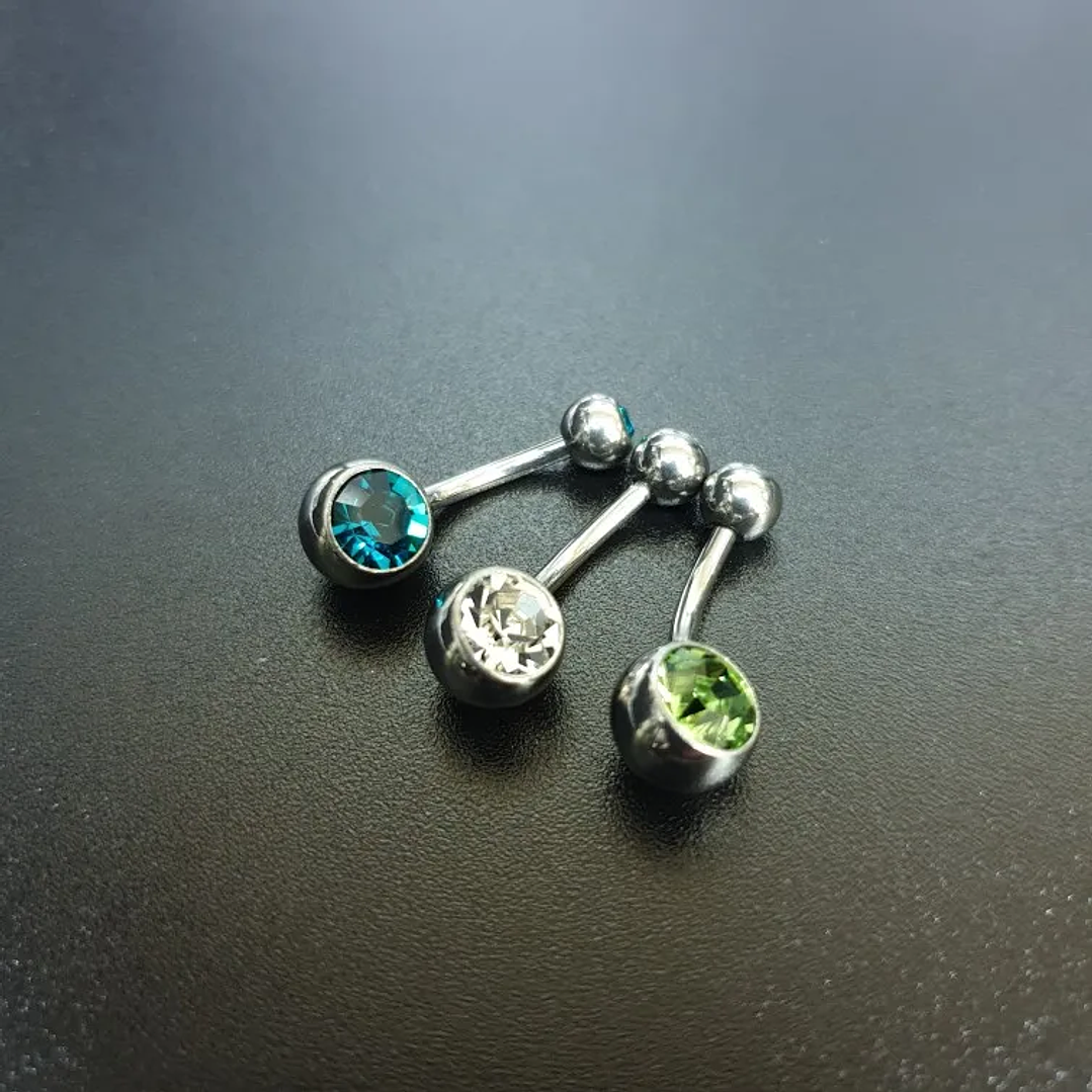 Piercing de Ombligo G23titan | Titanio Médico con Circonita AAA en 15 Colores 5