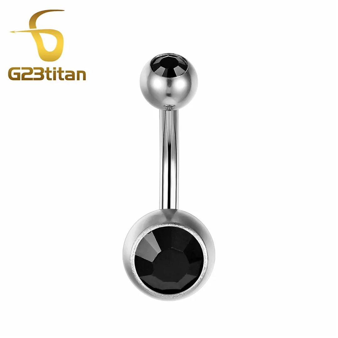 Piercing de Ombligo G23titan | Titanio Médico con Circonita AAA en 15 Colores 8