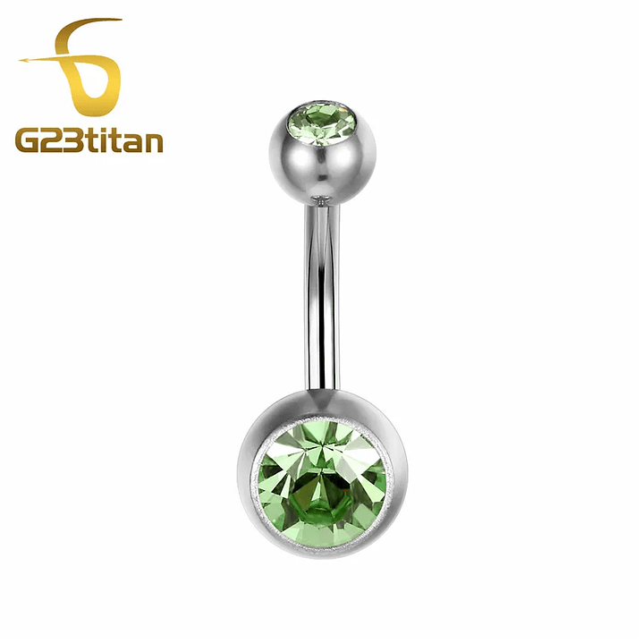 Piercing de Ombligo G23titan | Titanio Médico con Circonita AAA en 15 Colores 12