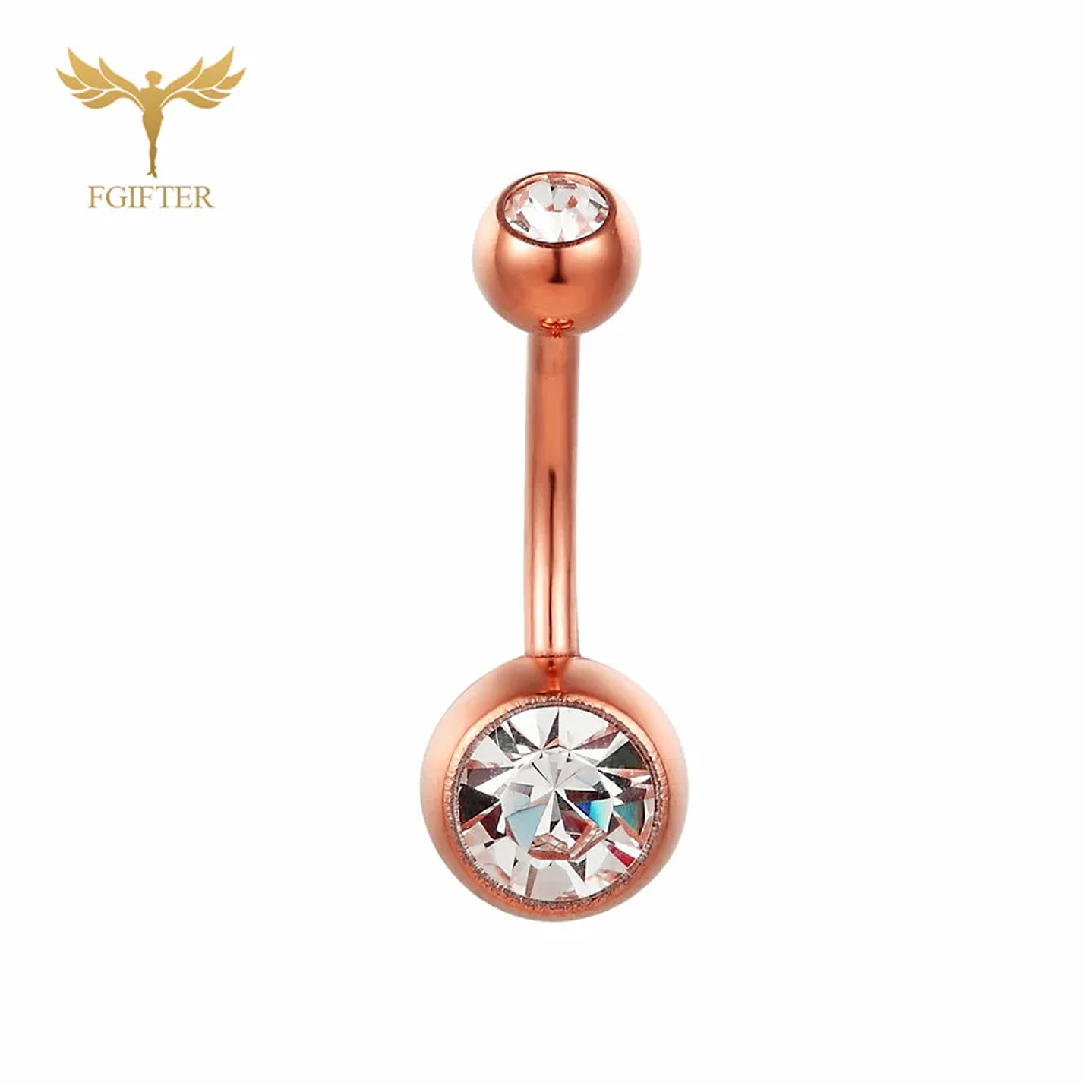 Piercing de Ombligo G23titan | Titanio Médico con Circonita AAA en 15 Colores 18