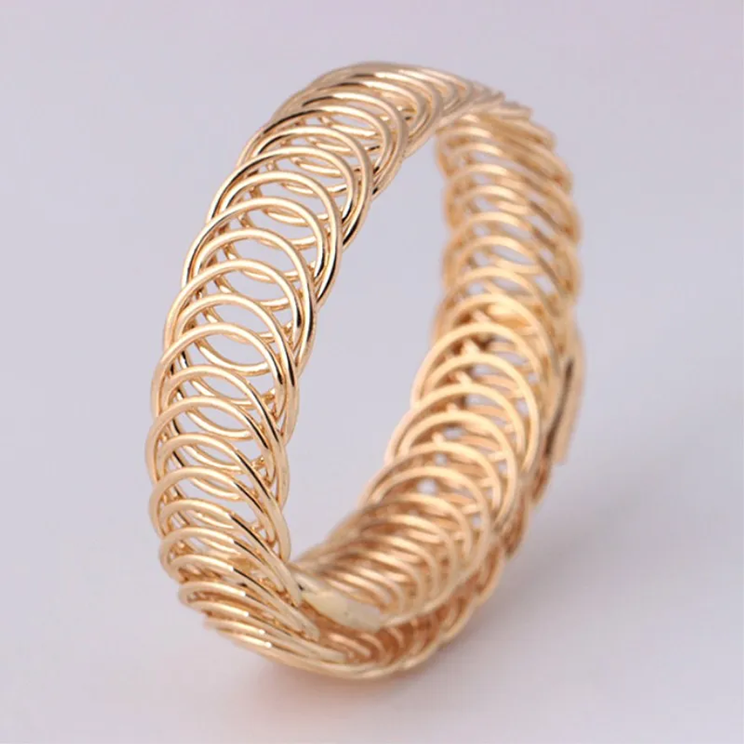 Pulsera Punk Dorada Guangtuo | Brazalete Abierto Ajustable de Metal para Mujer 3