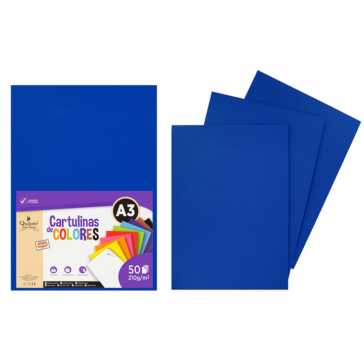 Cartulina A3 210g Azul Marino N70 | Pack 50 Hojas para Impresión y Manualidades