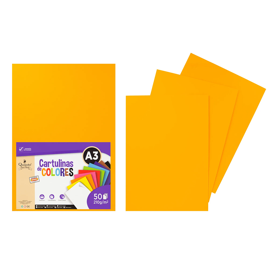 Cartulina A3 210g Oro N24 | Pack 50 Hojas para Manualidades e Impresión Profesional 1