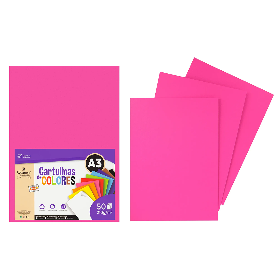 Cartulina A3 210g Fucsia Claro N52 | Pack 50 Hojas para Manualidades e Impresión 1