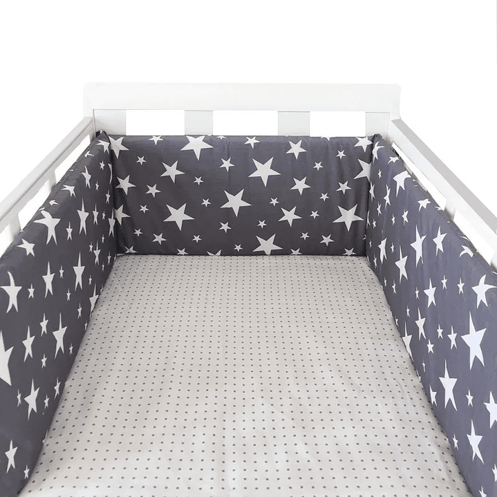 Protector de Cuna 200x30cm con Estrellas | Parachoques Grueso y Lavable para Bebé 2
