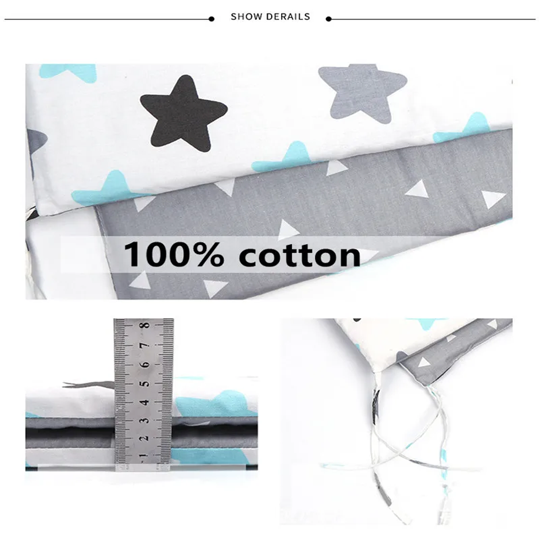 Protector de Cuna 200x30cm con Estrellas | Parachoques Grueso y Lavable para Bebé 5