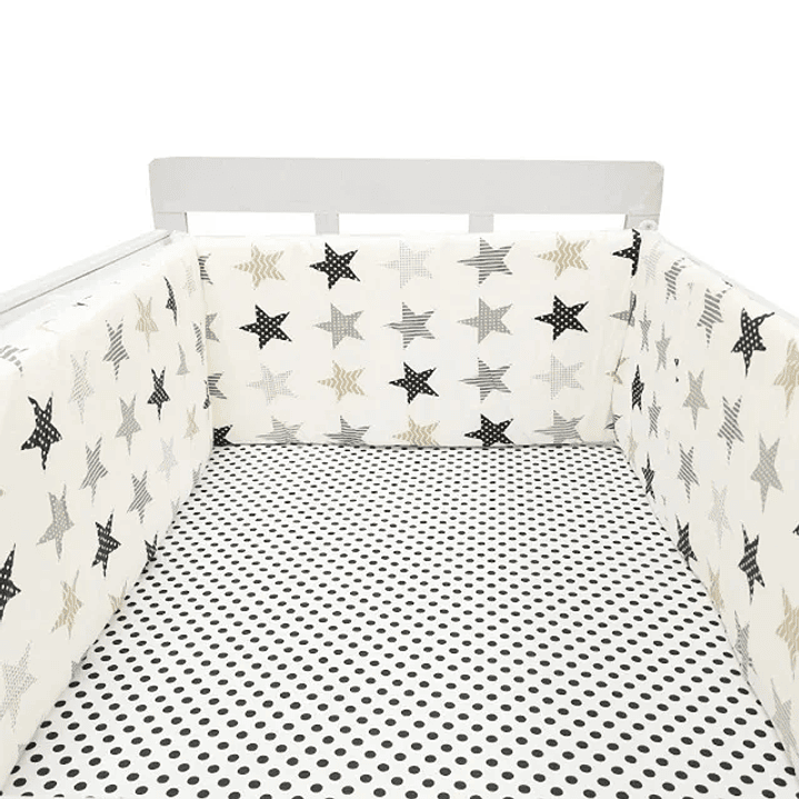 Protector de Cuna 200x30cm con Estrellas | Parachoques Grueso y Lavable para Bebé 7
