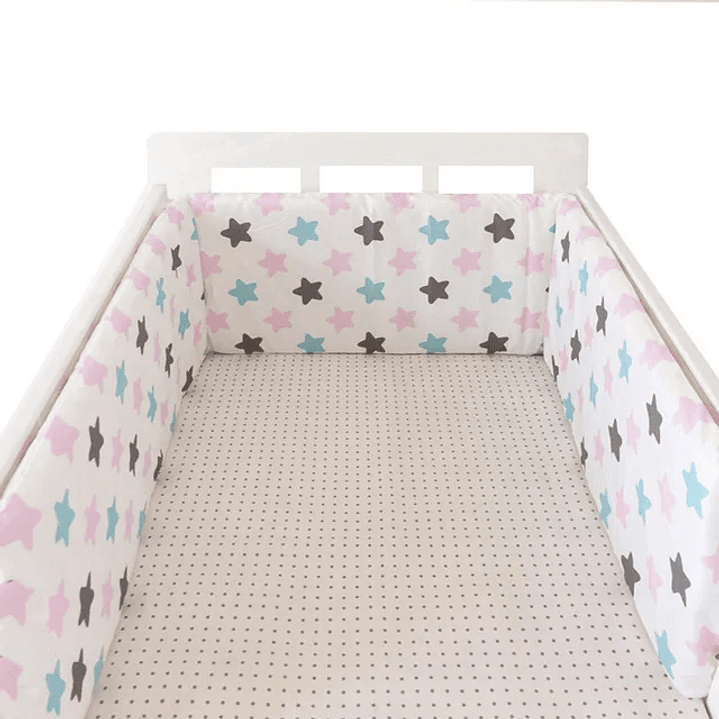 Protector de Cuna 200x30cm con Estrellas | Parachoques Grueso y Lavable para Bebé 22