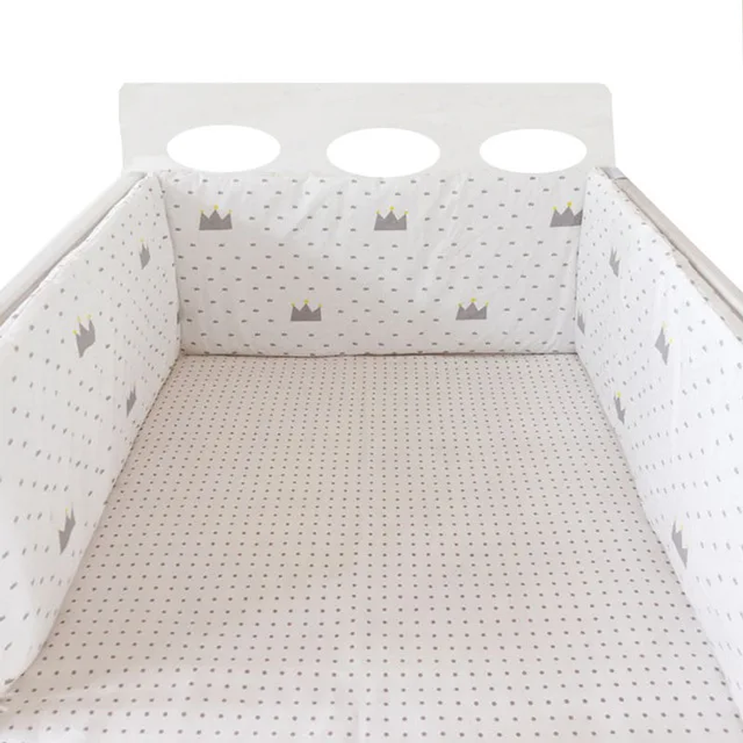 Protector de Cuna 200x30cm con Estrellas | Parachoques Grueso y Lavable para Bebé 23