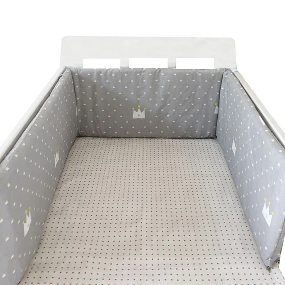 Protector de Cuna 200x30cm con Estrellas | Parachoques Grueso y Lavable para Bebé 41