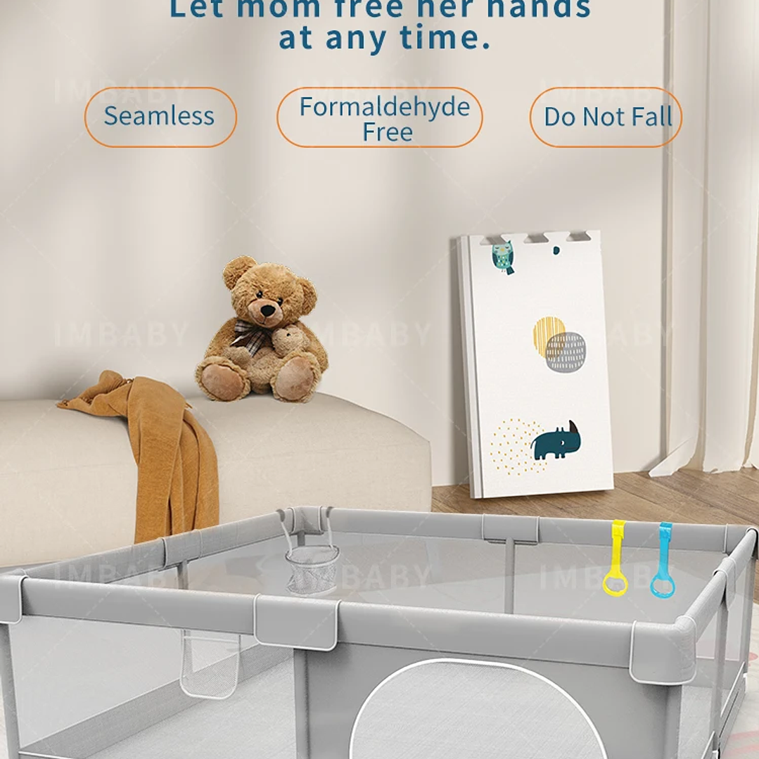 Parque Infantil IMBABY XXL | Valla de Seguridad 150x180 y 180x200 para Bebés y Niños 9