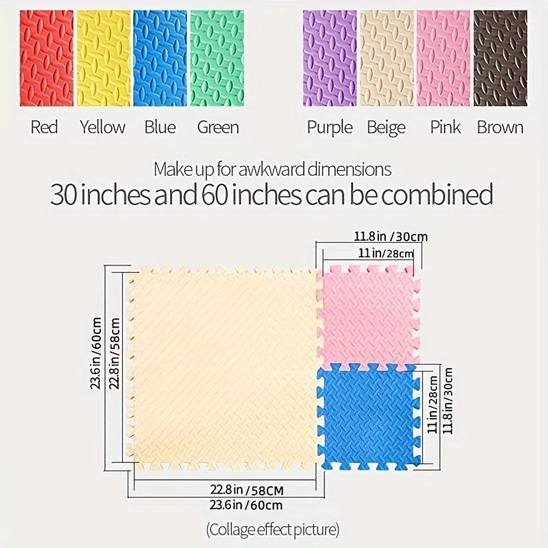 Estera Deportiva EVA 30x30cm | Antideslizante para Yoga, Fitness y Protección de Suelo 14