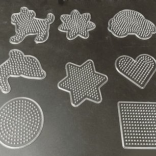 Plantillas Hama PUPUKOU 5mm | Set 8 Piezas Transparentes para Manualidades con Perler Beads