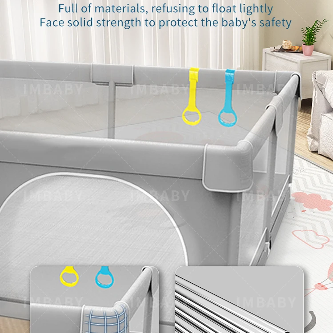 Parque Infantil IMBABY 150x180cm | Valla de Seguridad para Bebés y Niños 10