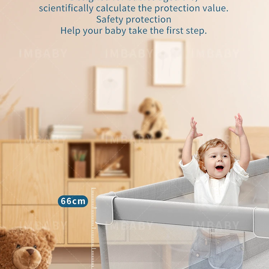 Parque Infantil IMBABY 150x180cm | Valla de Seguridad para Bebés y Niños 11