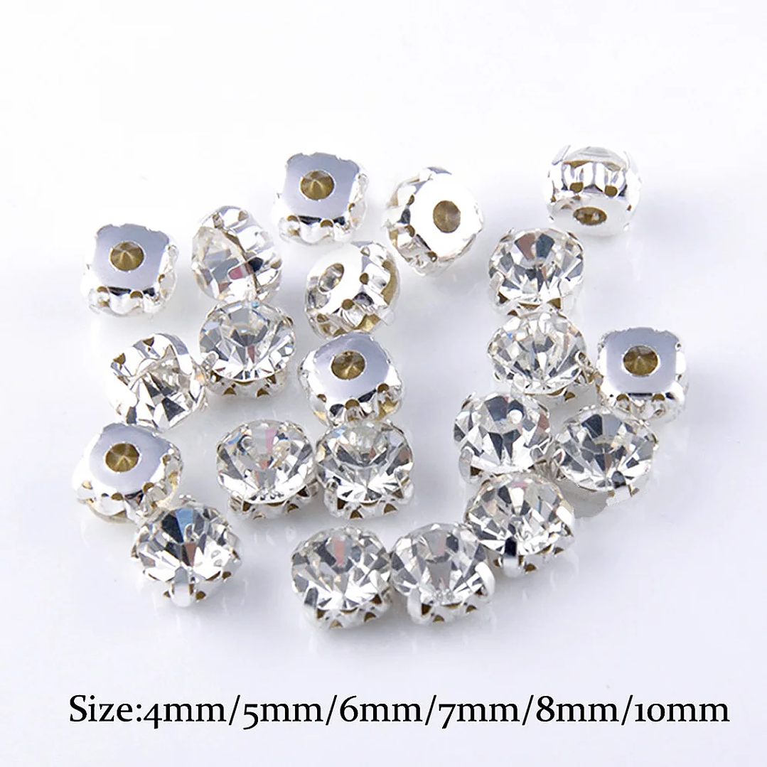 Diamantes de Imitación con Garra Plateada | Cristales para Coser en Ropa y Manualidades 1