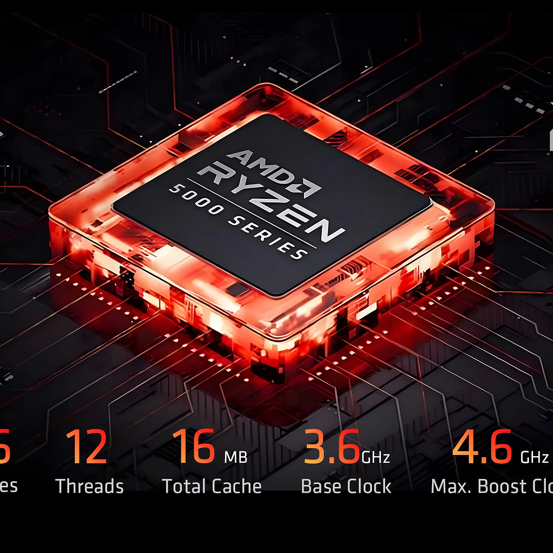 PC Gaming YEAH MAGIC Ryzen 5 | 16GB RAM, 1TB SSD, ARGB, Windows 11 9