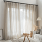 Cortinas de Tul Beige AOSIDI | Estilo Lino Translucido para Sala, Dormitorio y Cocina - Miniatura 8