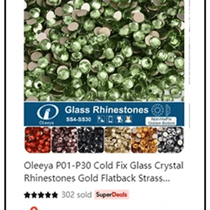 Diamantes de Imitación OLeeya SS3–SS50 | Cristal Brillante sin Fijación para Uñas y Moda 31