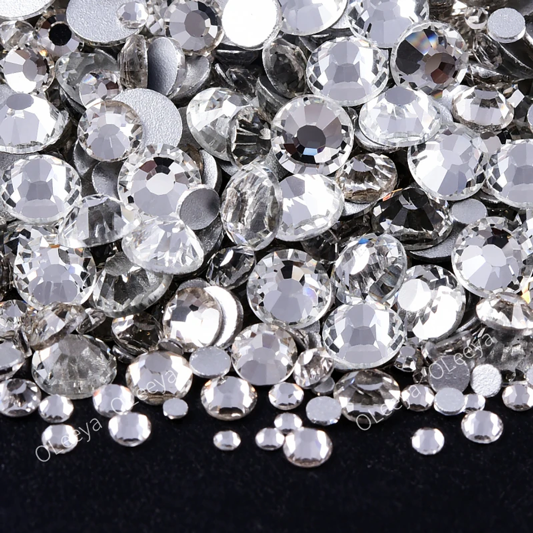 Diamantes de Imitación OLeeya SS3–SS50 | Cristal Brillante sin Fijación para Uñas y Moda 40