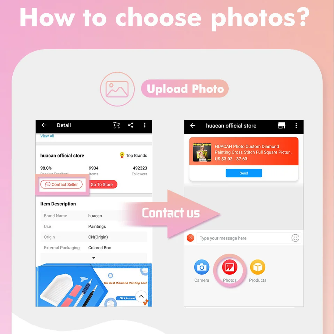 Kit de Pintura Diamante HUACAN | Personalizable con Foto, Bordado 3D Redondo 11