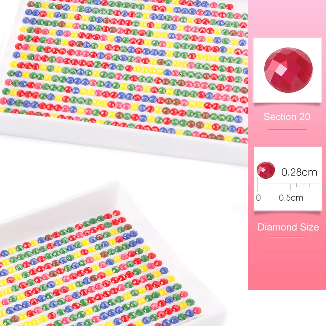 Kit de Pintura Diamante HUACAN | Personalizable con Foto, Bordado 3D Redondo 20