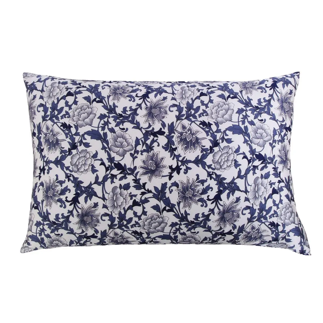 Funda de Almohada de Seda Natural | Diseño Floral con Cremallera 15