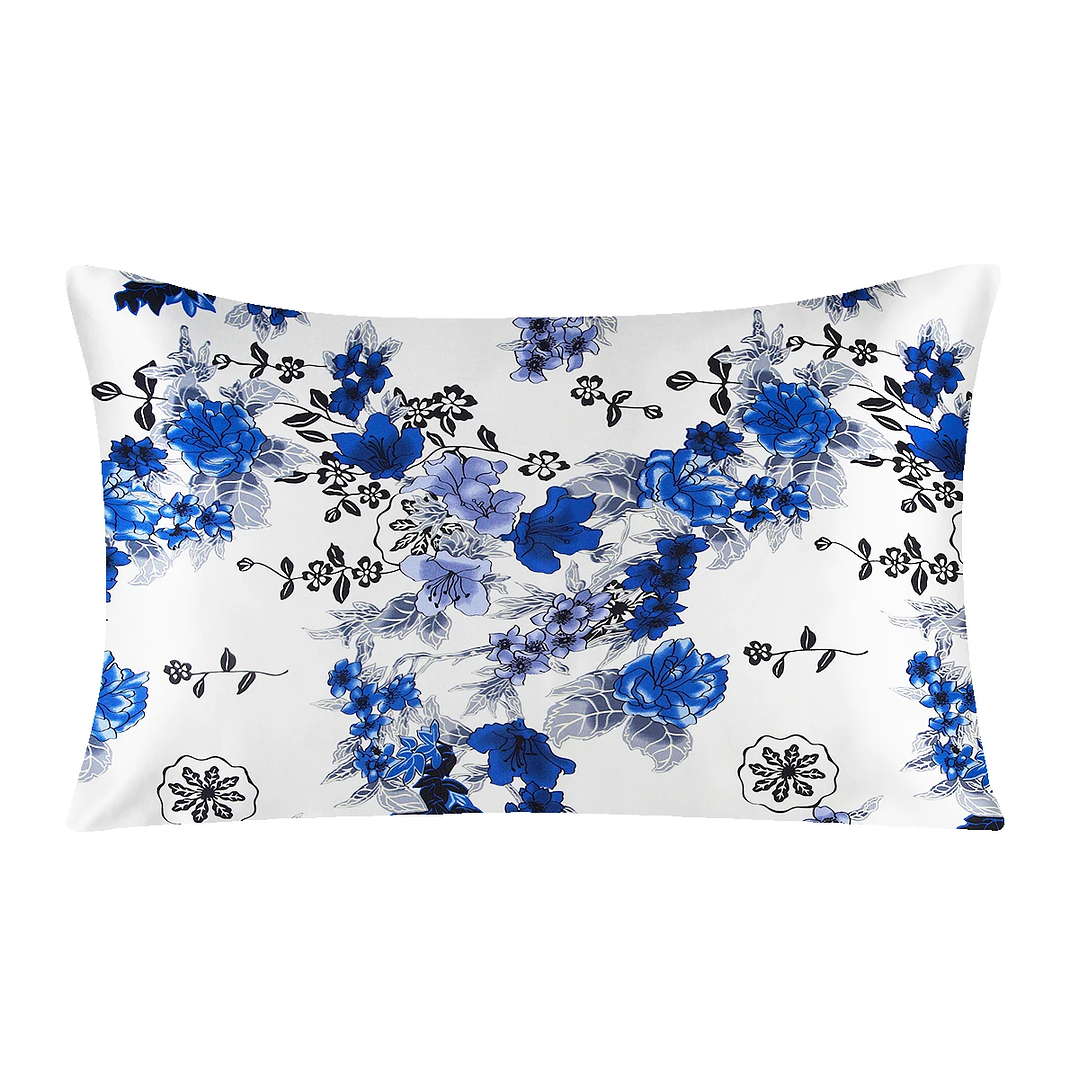 Funda de Almohada de Seda Natural | Diseño Floral con Cremallera 17