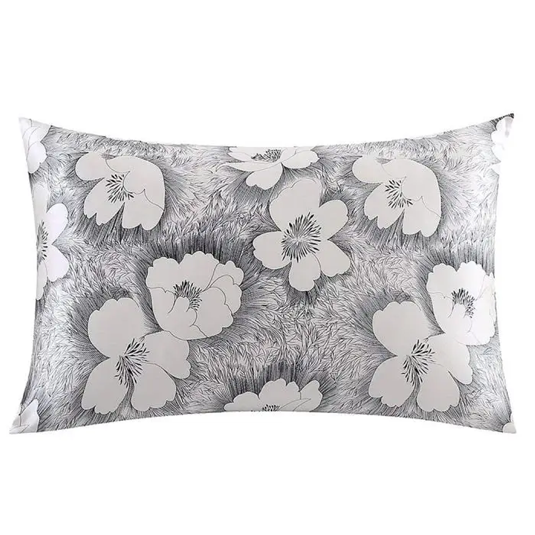 Funda de Almohada de Seda Natural | Diseño Floral con Cremallera 22