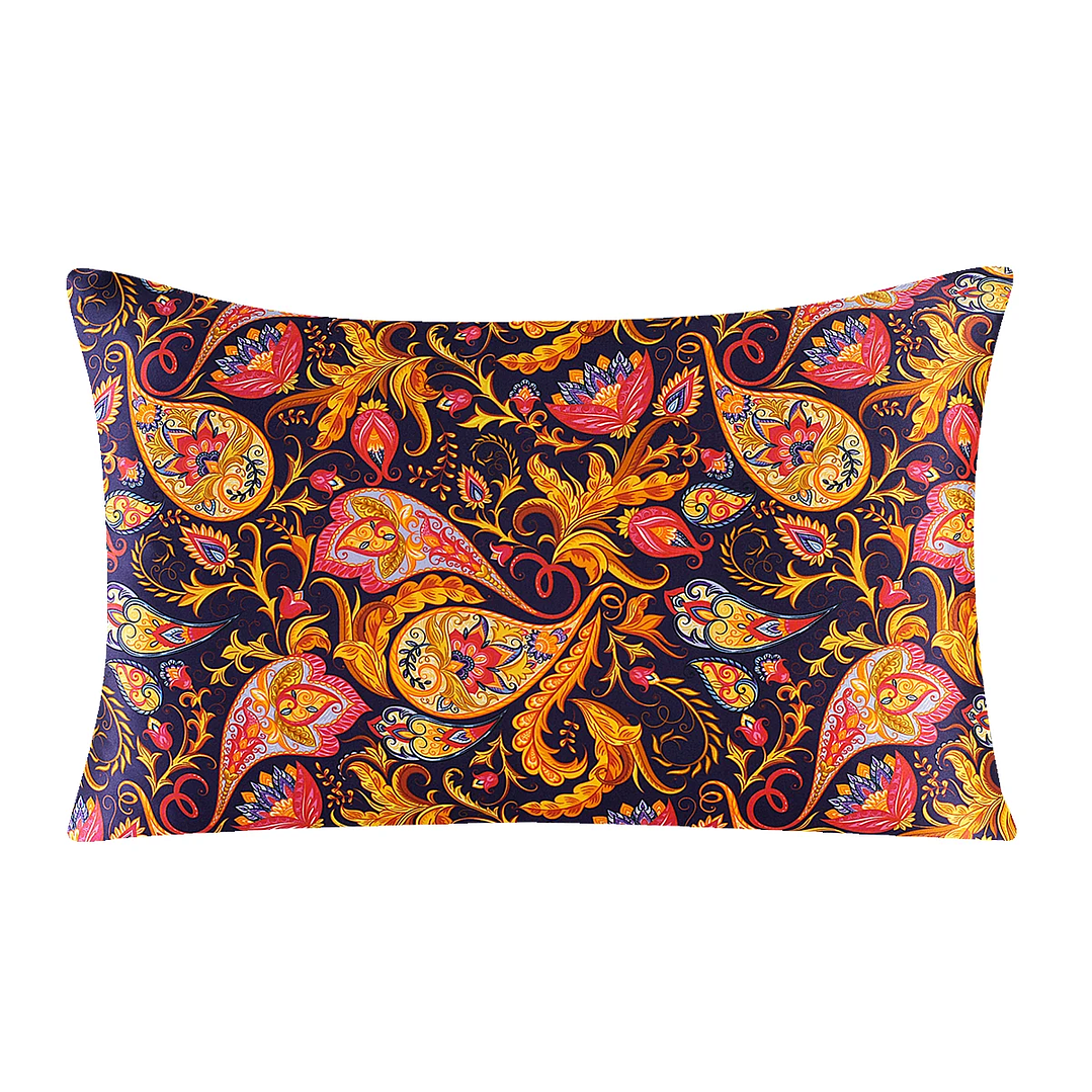 Funda de Almohada de Seda Natural | Diseño Floral con Cremallera 27