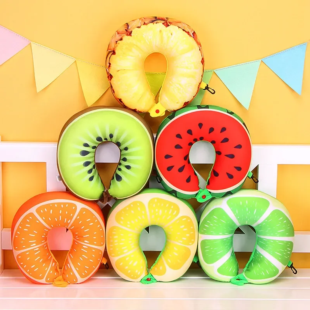 Almohada de Viaje en U HazyBeauty | Espuma de Memoria, Diseño Sandía 28x30cm 1