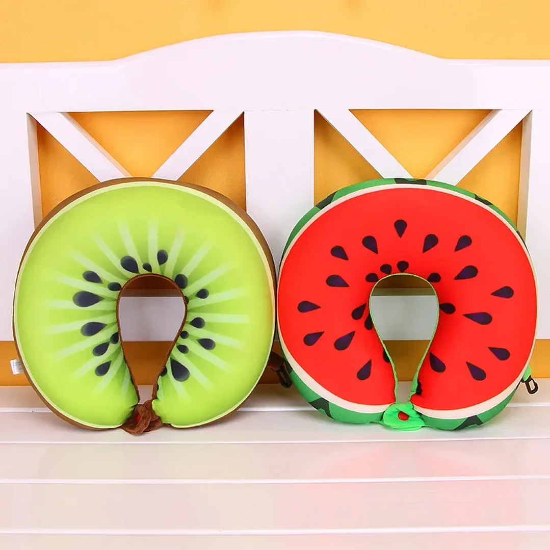 Almohada de Viaje en U HazyBeauty | Espuma de Memoria, Diseño Sandía 28x30cm 2