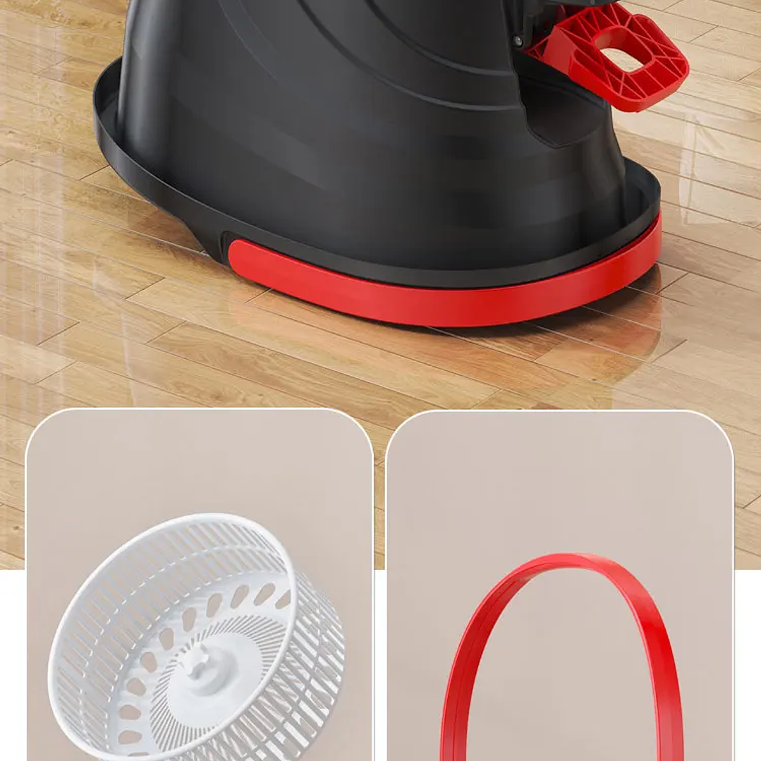 Trapeador Giratorio MicroData | Set Completo con Cubo y Sistema de Escurrido Fácil 10