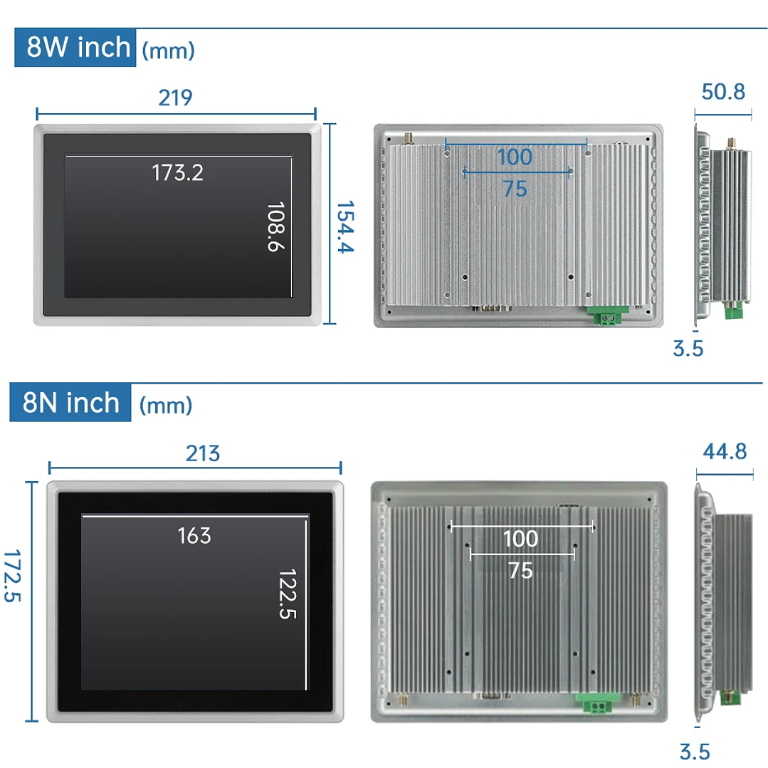 Monitor Táctil Industrial TouchWo | Todo en Uno IP65 PCAP 8–21.5