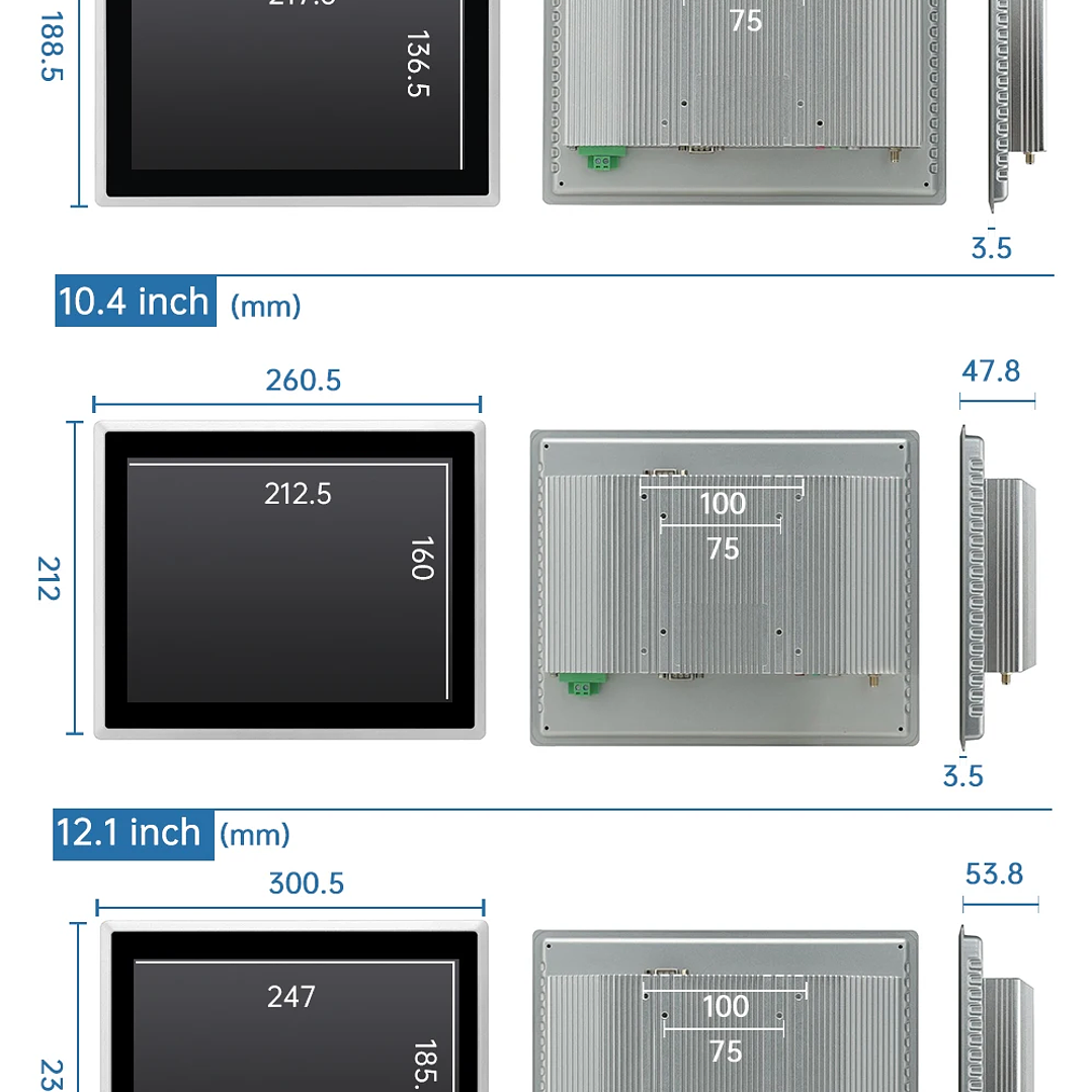 Monitor Táctil Industrial TouchWo | Todo en Uno IP65 PCAP 8–21.5