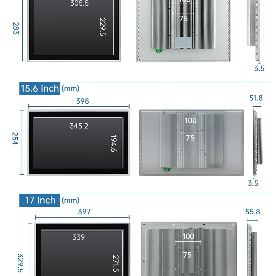 Monitor Táctil Industrial TouchWo | Todo en Uno IP65 PCAP 8–21.5