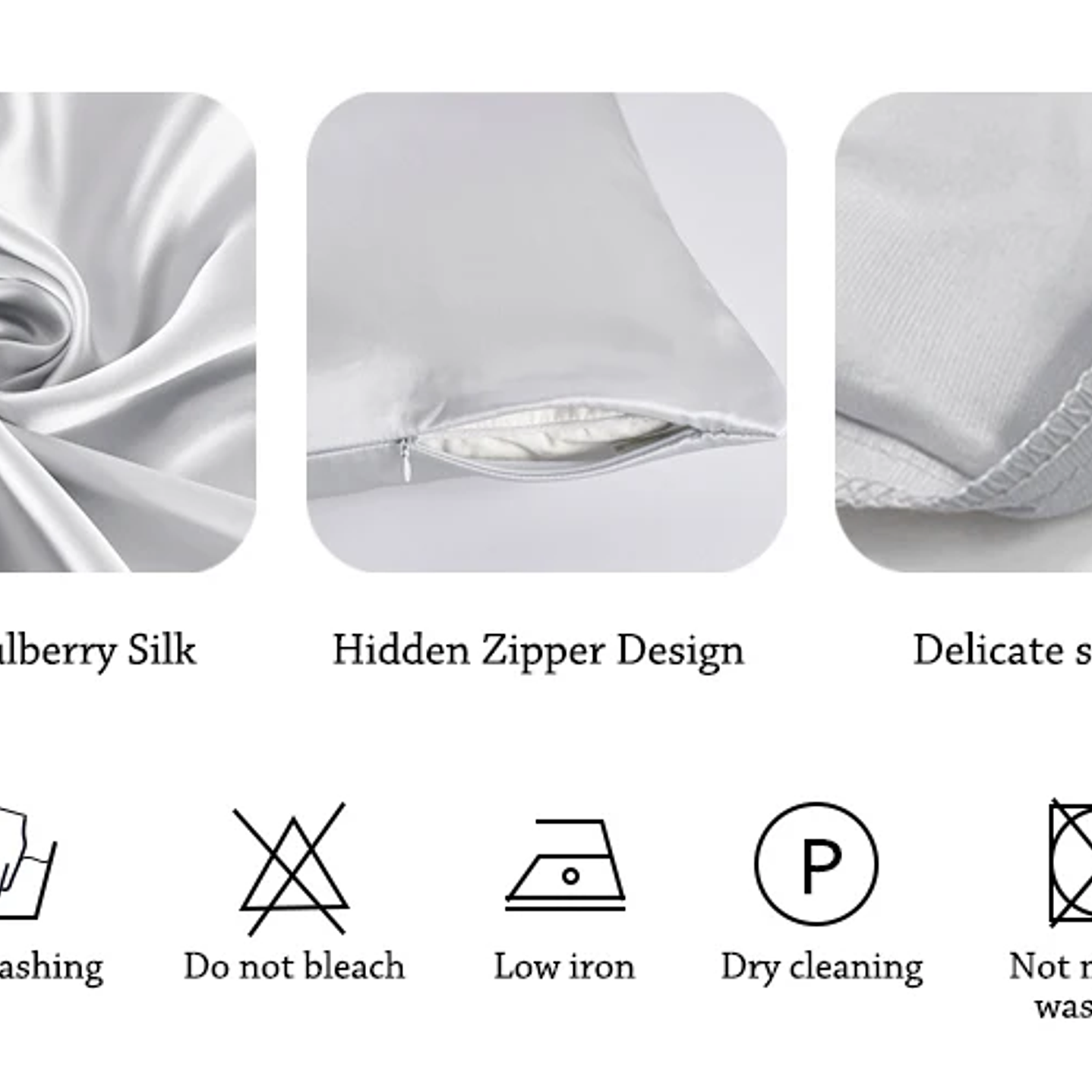 Funda de Almohada Seda de Morera | 100% Natural con Cremallera, Multicolor Queen/King 35