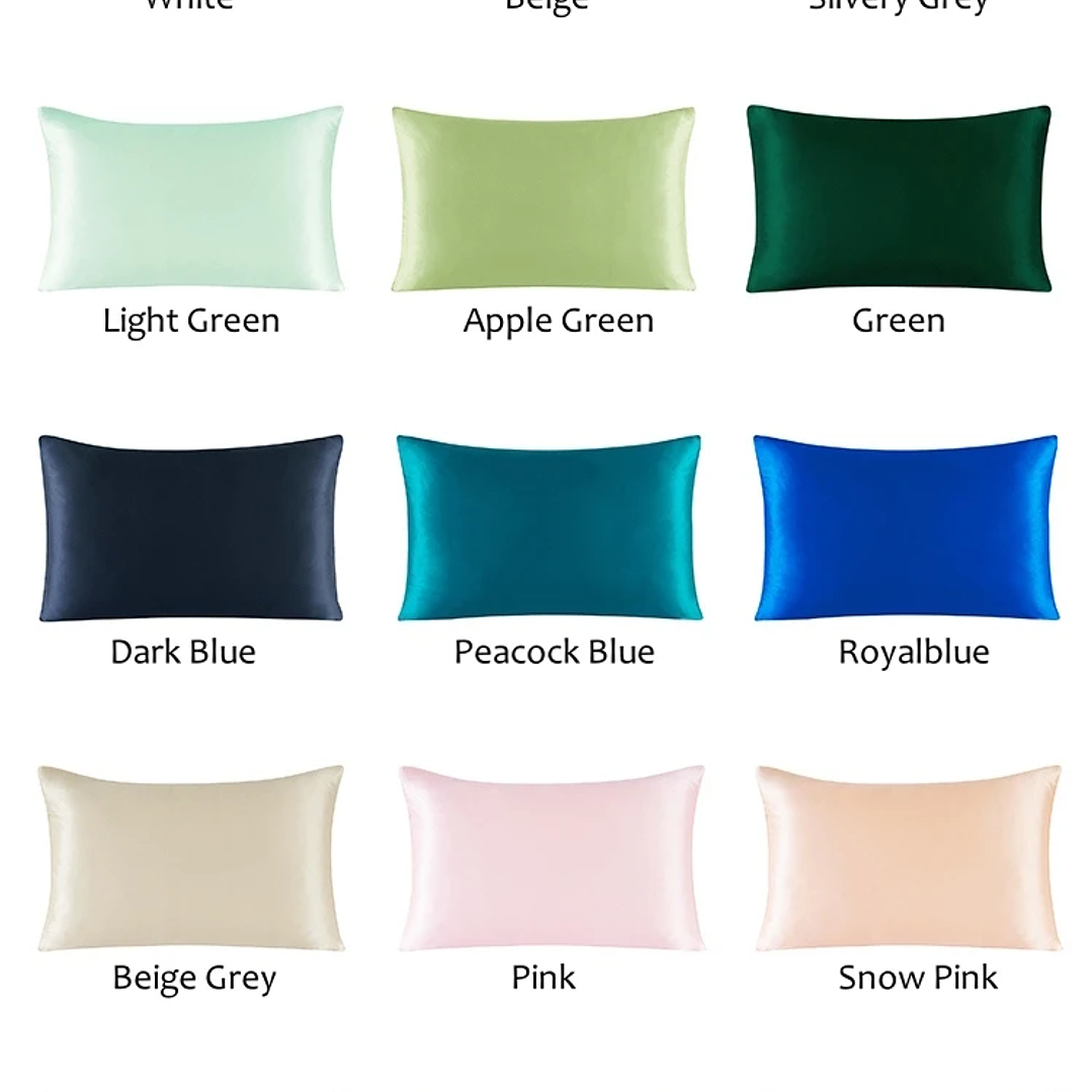 Funda de Almohada Seda de Morera | 100% Natural con Cremallera, Multicolor Queen/King 36