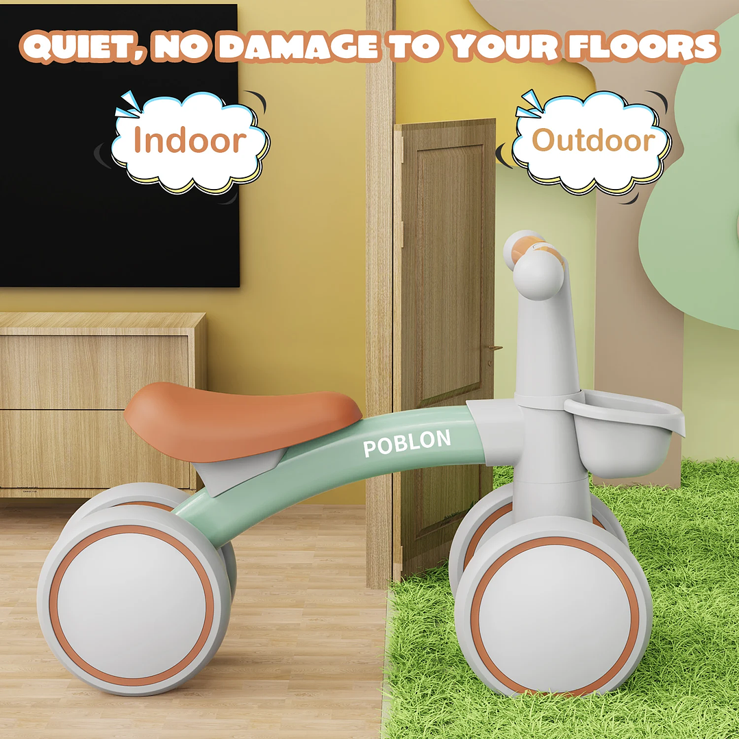 Bicicleta de Equilibrio para Bebé 4 Ruedas | Sin Pedales, 12–24 Meses, Exterior 3