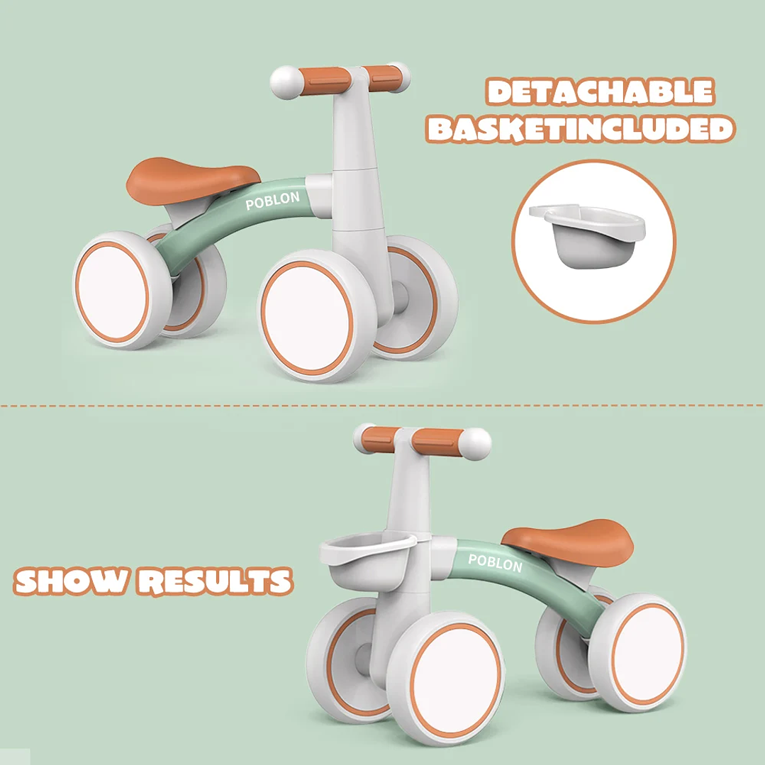 Bicicleta de Equilibrio para Bebé 4 Ruedas | Sin Pedales, 12–24 Meses, Exterior 11