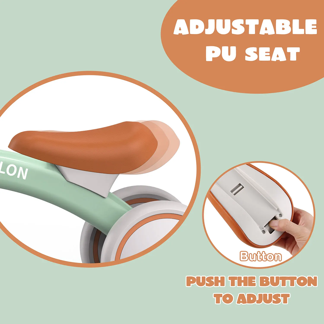 Bicicleta de Equilibrio para Bebé 4 Ruedas | Sin Pedales, 12–24 Meses, Exterior 12