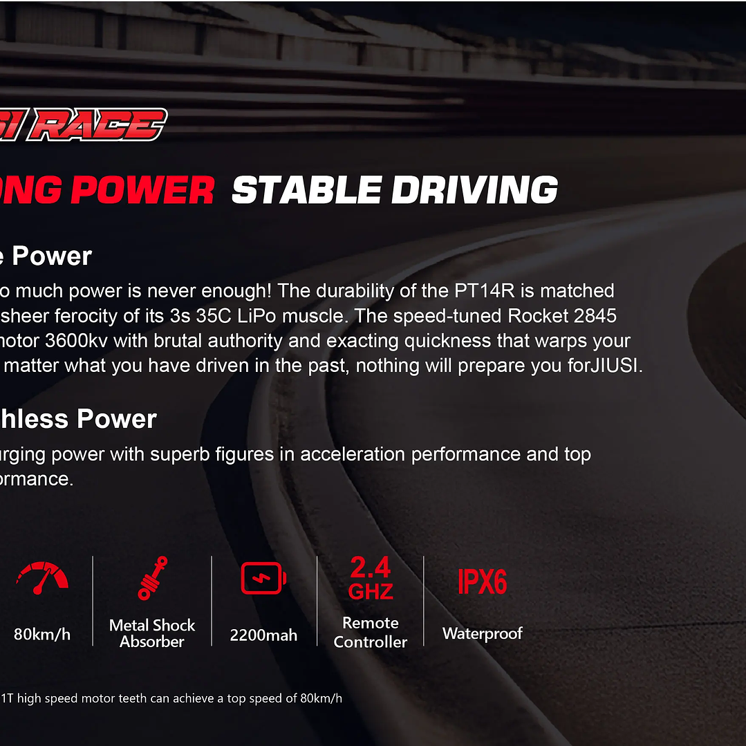Coche RC JIUSI PT14R MT14R 1/14 | 4WD Sin Escobillas 80 km/h Todoterreno 16