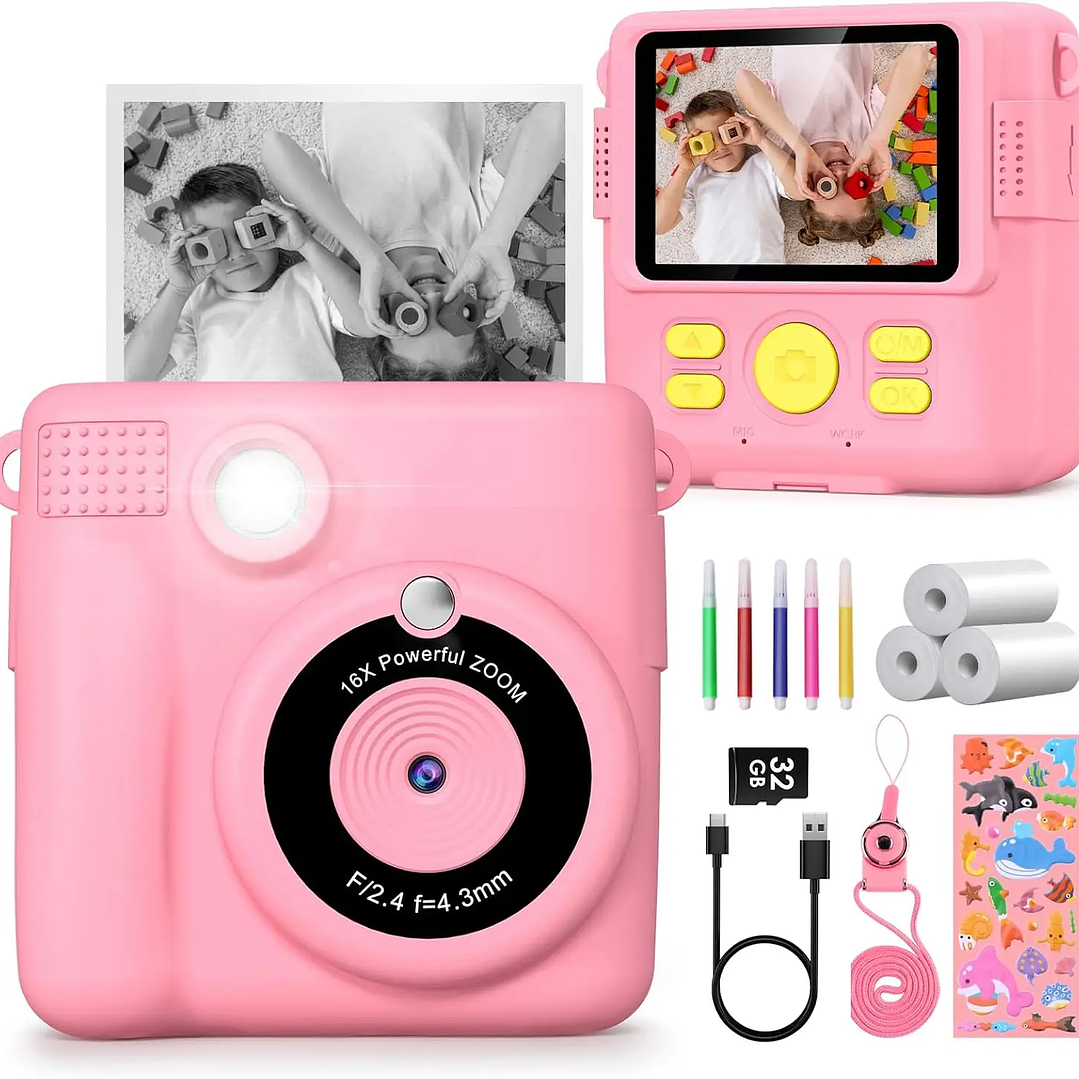 Cámara Digital Infantil 1080P con Impresión | 32GB, Regalo para Niños 3–12 Años 7