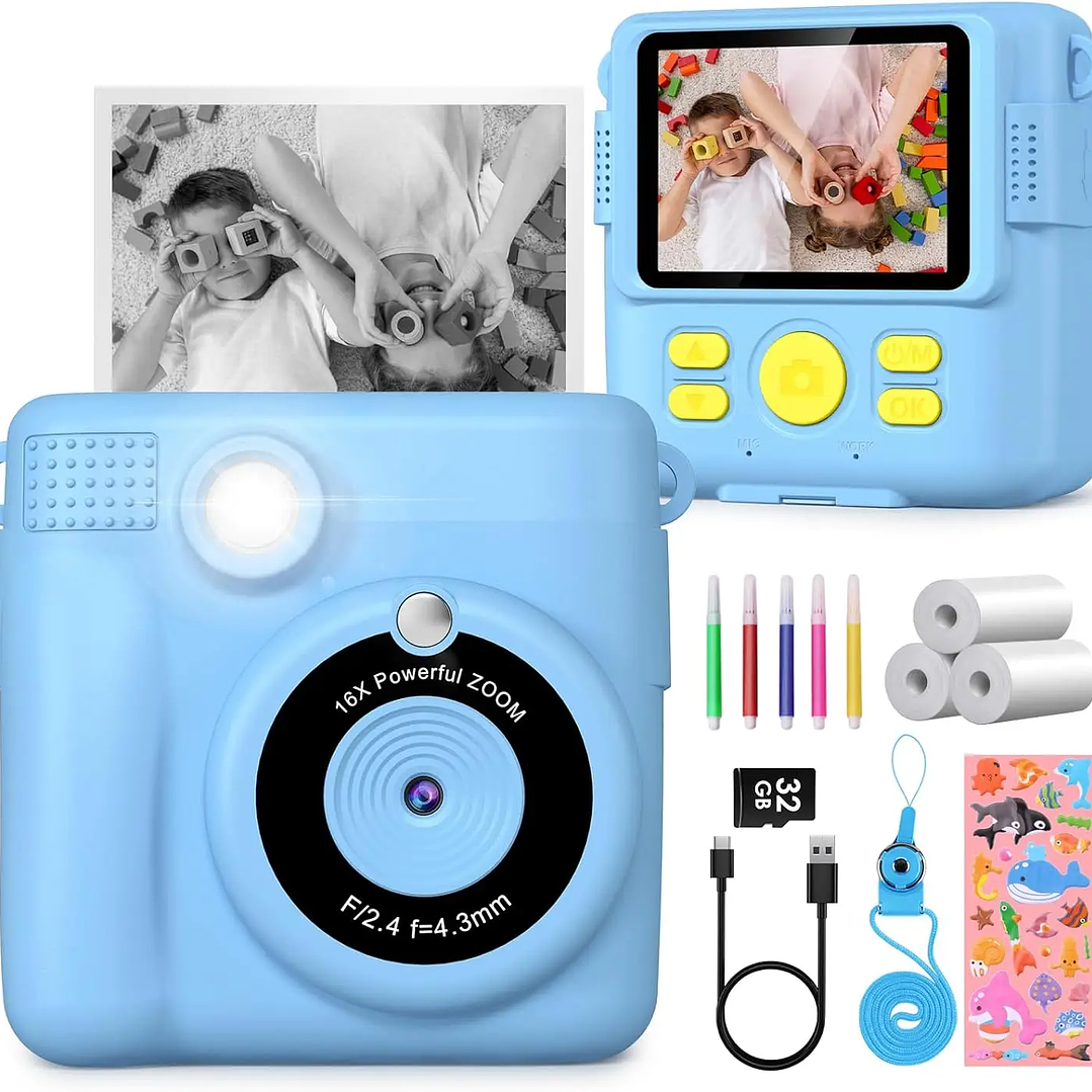 Cámara Digital Infantil 1080P con Impresión | 32GB, Regalo para Niños 3–12 Años 9