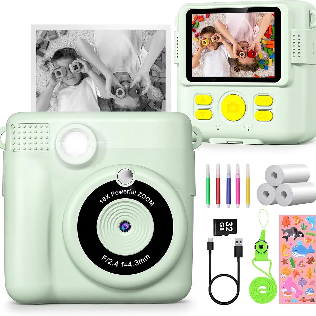 Cámara Digital Infantil 1080P con Impresión | 32GB, Regalo para Niños 3–12 Años 10
