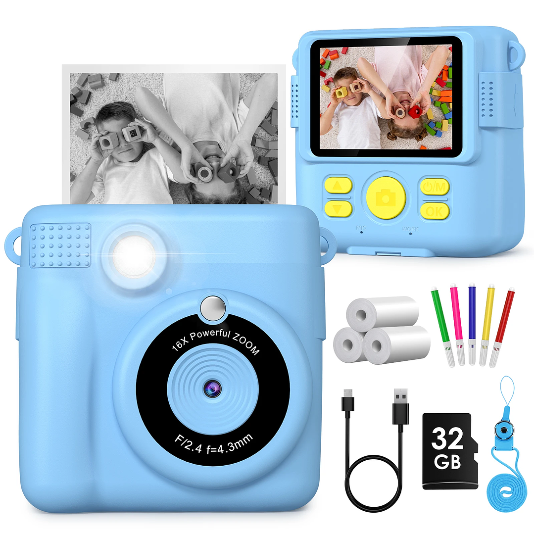 Cámara Digital Infantil 1080P con Impresión | 32GB, Regalo para Niños 3–12 Años 11