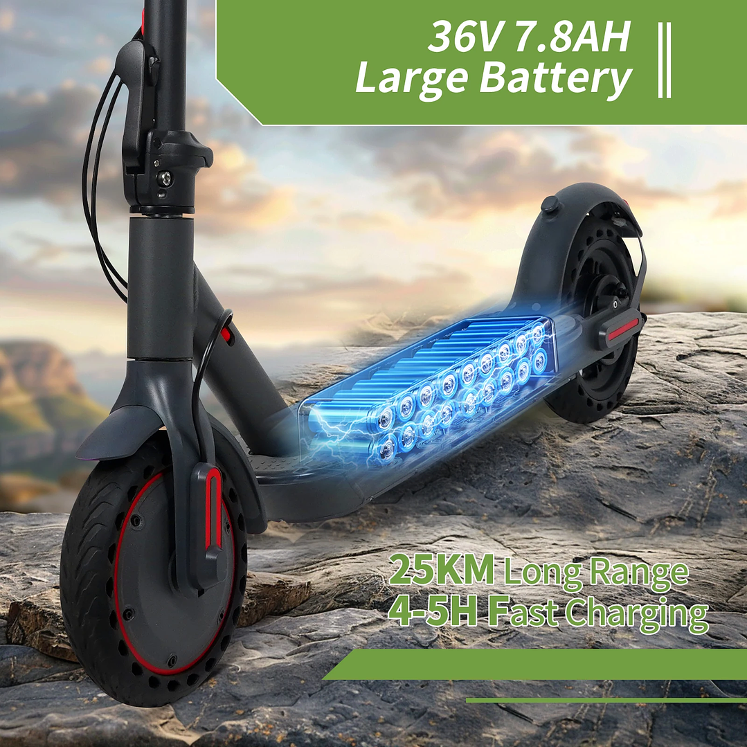 Scooter Eléctrico ATSANT M365 X1 | 36V 500W Plegable con App, 35KM de Autonomía 25