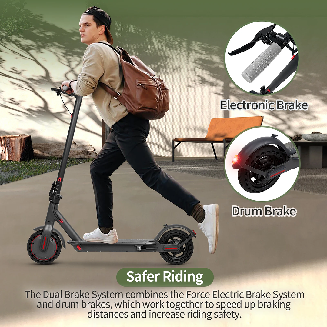 Scooter Eléctrico ATSANT M365 X1 | 36V 500W Plegable con App, 35KM de Autonomía 28
